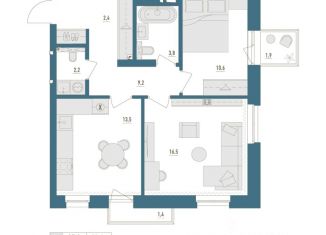Продам двухкомнатную квартиру, 59.2 м2, Уфа