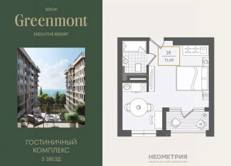 Продажа 1-комнатной квартиры, 31.9 м2, Сочи