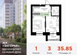 Продаю однокомнатную квартиру, 35.85 м2, Смоленск