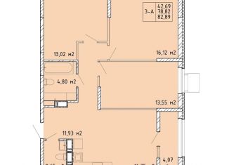 Продаю 3-ком. квартиру, 80.86 м2, Калужская область