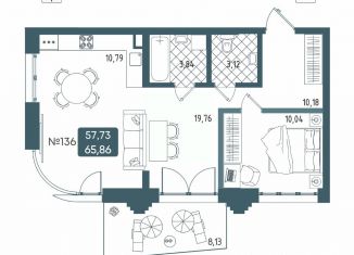 Продажа двухкомнатной квартиры, 65.86 м2, Иркутск, Свердловский округ