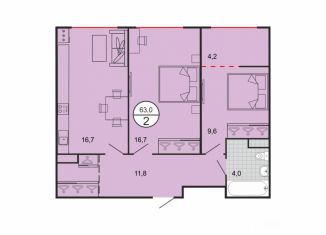 Продается 2-комнатная квартира, 63 м2, Георгиевск