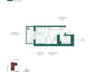 Продам квартиру студию, 24.1 м2, Ижевск, Октябрьский район
