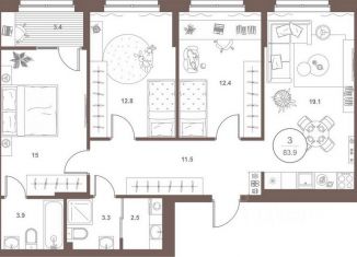 Продажа 3-комнатной квартиры, 83.9 м2, Пенза