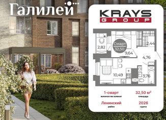 Продаю 1-ком. квартиру, 32.5 м2, Воронеж
