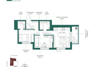 Продается 2-ком. квартира, 58.8 м2, Ижевск