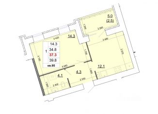 Продается 1-ком. квартира, 37.3 м2, Костромская область