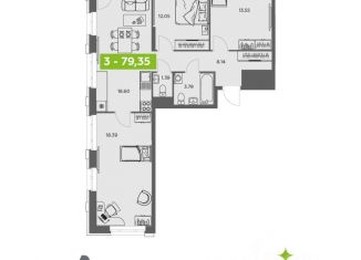 3-ком. квартира на продажу, 79.35 м2, Архангельская область
