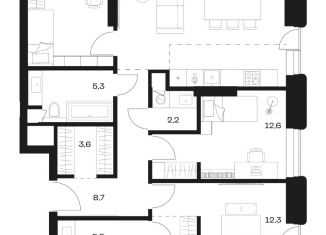 Продам трехкомнатную квартиру, 95.4 м2, Татарстан