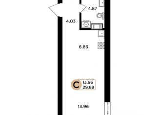 Продаю квартиру студию, 29.6 м2, Самарская область