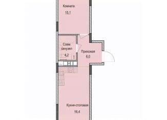 1-ком. квартира на продажу, 43.3 м2, Казань