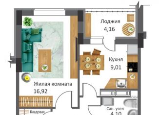 Продам однокомнатную квартиру, 40.38 м2, Орёл