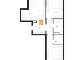 Продаю 2-ком. квартиру, 66.2 м2, Курск