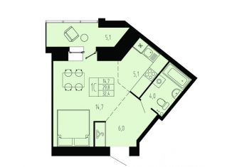 Продается 1-ком. квартира, 32.4 м2, Архангельск, Октябрьский округ, проезд Сибиряковцев, 1к1