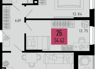 Продажа 2-ком. квартиры, 53.01 м2, Аксай