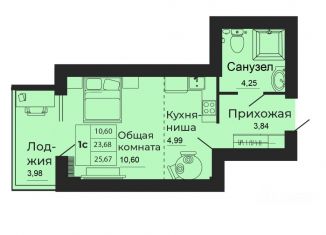 Продается 1-комнатная квартира, 25.67 м2, Батайск, улица 1-й Пятилетки, 2
