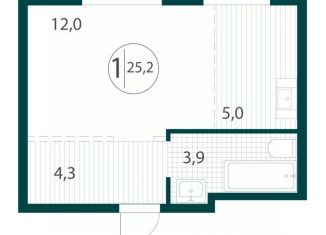 Продажа 1-ком. квартиры, 25.2 м2, Иркутск