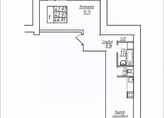 Продам 1-комнатную квартиру, 46.91 м2, Самара, Кировский район, улица Стара-Загора, 249А