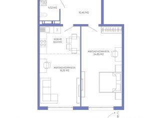 Продажа 2-ком. квартиры, 64.68 м2, Пенза