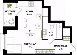Продам квартиру студию, 31.17 м2, Тульская область