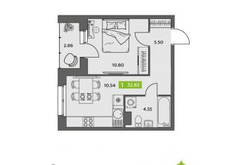 Продам 1-комнатную квартиру, 32.82 м2, Северодвинск