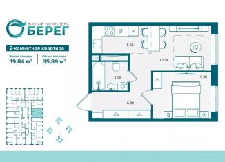 Продаю 2-комнатную квартиру, 35.89 м2, Брянск, Бежицкий район