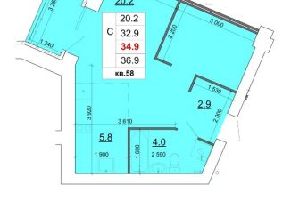 Продаю квартиру студию, 34.9 м2, Кострома