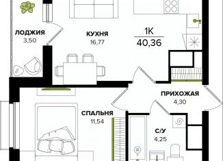 Продажа однокомнатной квартиры, 40.36 м2, Тула, Центральный территориальный округ