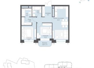 2-комнатная квартира на продажу, 78 м2, Москва, метро Павелецкая