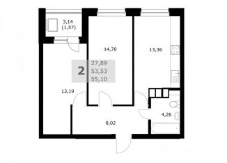 Продам двухкомнатную квартиру, 55.1 м2, Самара, проспект Карла Маркса, 245Б