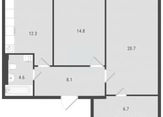 2-комнатная квартира на продажу, 66.4 м2, Самара, Куйбышевский район