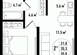 2-ком. квартира на продажу, 35.8 м2, Астрахань, Ленинский район