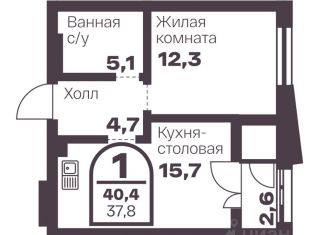 Продажа 1-комнатной квартиры, 37.8 м2, Челябинская область