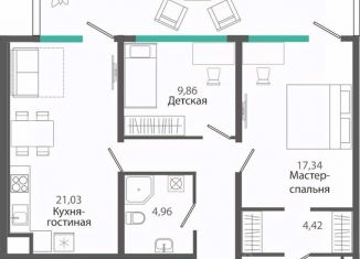 Продается 2-ком. квартира, 106.48 м2, Симферополь