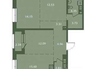 Продам трехкомнатную квартиру, 77.49 м2, Иркутск, ЖК Скандинавия