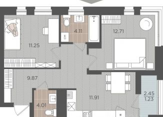 Продажа двухкомнатной квартиры, 55.09 м2, Калининградская область