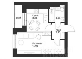 1-ком. квартира на продажу, 33.37 м2, Тула