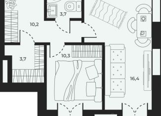Продается 2-ком. квартира, 54.7 м2, Дербент