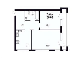 Продается 2-ком. квартира, 60.05 м2, Омск, Советский округ