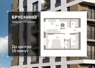 Однокомнатная квартира на продажу, 46.09 м2, Пермский край