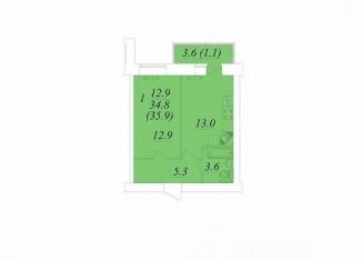 Продаю 1-комнатную квартиру, 35.9 м2, Вологда