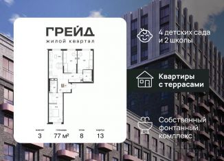Продается 3-комнатная квартира, 77 м2, Краснодар, Прикубанский округ