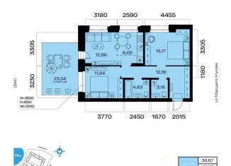 Продам 3-комнатную квартиру, 72.73 м2, Уфа, Октябрьский район