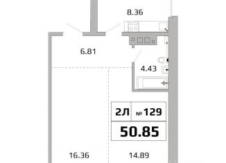 Продается двухкомнатная квартира, 50.4 м2, Иркутская область