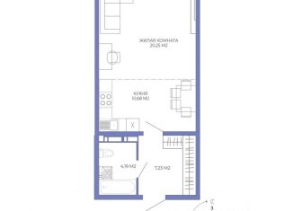 Продам 1-ком. квартиру, 41.94 м2, Пенза, Октябрьский район