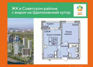 Продажа 1-комнатной квартиры, 34.1 м2, Нижний Новгород, Советский район