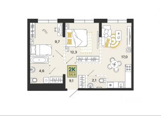Продам 2-ком. квартиру, 54.8 м2, Тюменская область