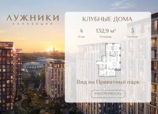 3-ком. квартира на продажу, 132.9 м2, Москва, метро Спортивная