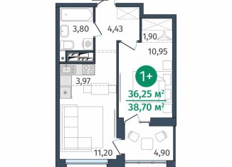 Продажа 1-комнатной квартиры, 36.25 м2, Тюмень, Центральный округ