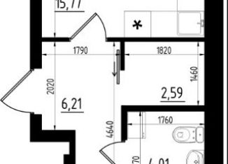 Продается однокомнатная квартира, 41.15 м2, Казань, Авиастроительный район